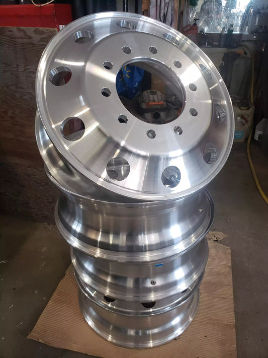 polished 5 inch dual wheel stacked