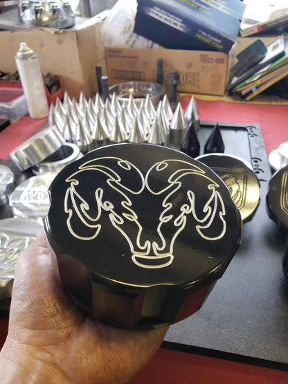 Close-up of Front Axle Center Cap for Ram 3500 Pre-2019